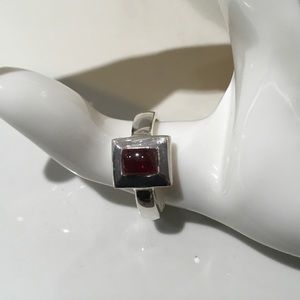 Garnet sterling silver ring size 10